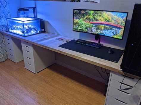 New 10ft Butcher Block Desk So I Can Fit 2 Hobbies On 1 Desk Butcher