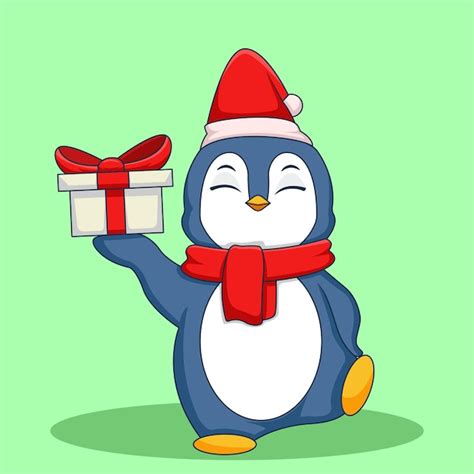 Premium Vector Cute Penguins Celebrate Christmas Illustration