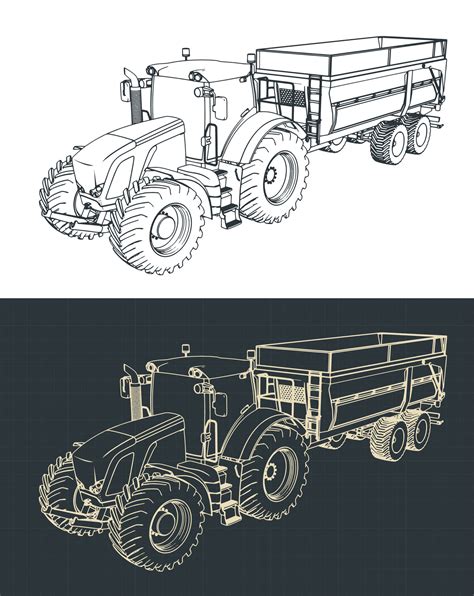 Tractor With Trailer Sketches 50072366 Vector Art At Vecteezy