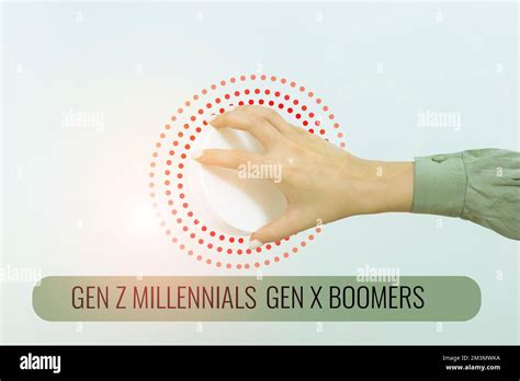 Text Sign Showing Gen Z Millennials Gen X Boomers Word Written On