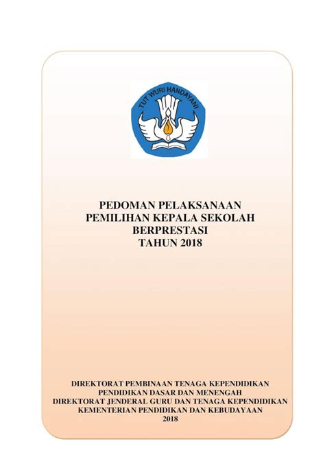 Pdf Pedoman Pelaksanaan Pemilihan Kepala Sekolah Data Tendik Kemdikbud Go Id Material