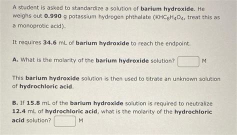 Solved An Aqueous Solution Of Perchloric Acid Is Chegg