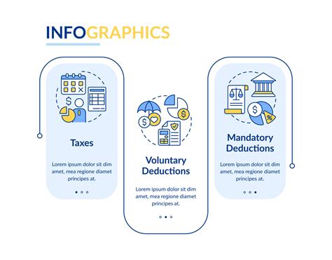 Payroll deductions types rectangle infographic template. Withhold. Data ...