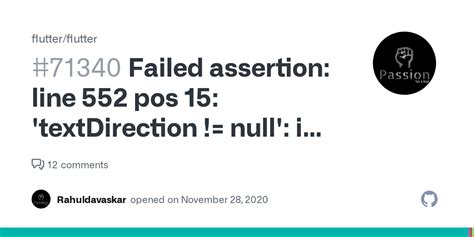 Failed Assertion Line 552 Pos 15 TextDirection Null Is Not True