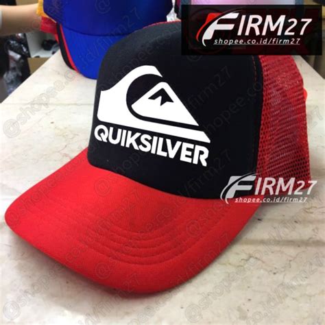 Hitam Merah Quiksilver Trucker Hatnet Quiksilver Red Black Hat