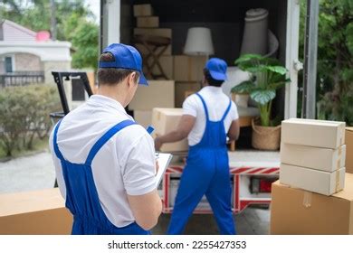 Black Employee Worker Truck Car Moving Stock Photo 2255638171 ...