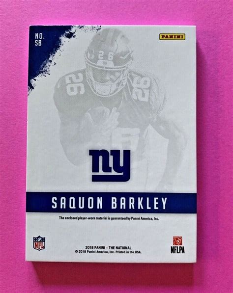 Saquon Barkley Panini National Vip Rc Rookie Color Patch Limited