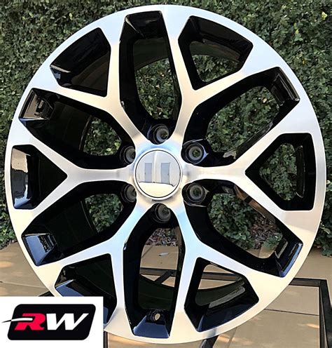 Inch Gmc Sierra Oe Replica Snowflake Wheels Machined Black Rims