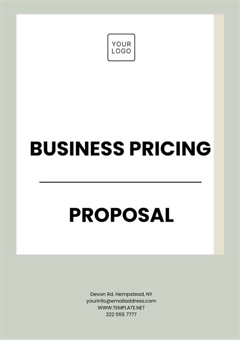 Free Pricing Proposal Templates Editable And Printable