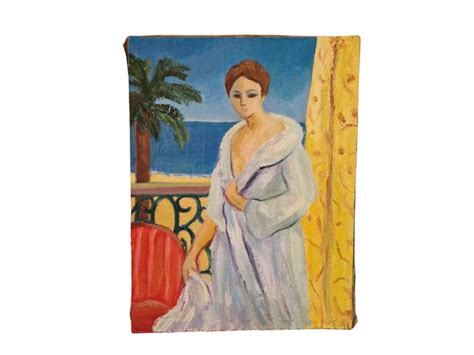 IMPRESSIONIST NUDE WOMAN In Robe French Painting Mid Century Oil On Cavas PicClick UK