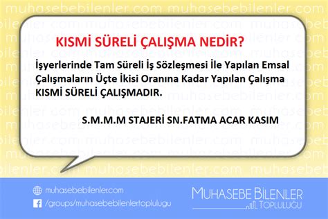 Kism Sureli Calisma Nedir Muhasebe Bilenler Toplulu U