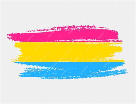 Pansexualidad Bandera Pintada Con Pincel Sobre Fondo Blanco Concepto De