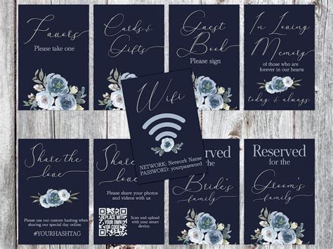 Modern Wedding Table Signs Printable Reception Sign Editable - Etsy