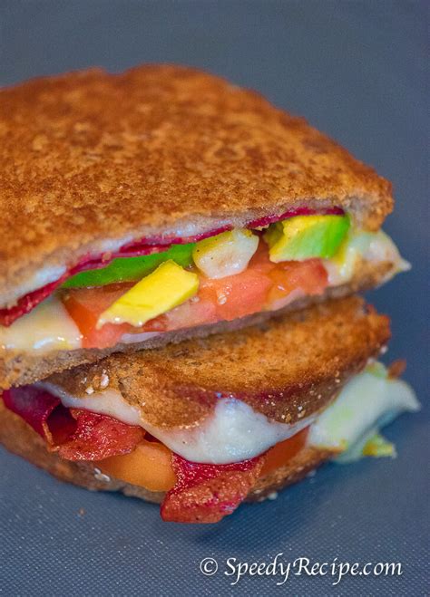 Turkey Bacon And Avocado Grilled Cheese Sandwich Speedyrecipe