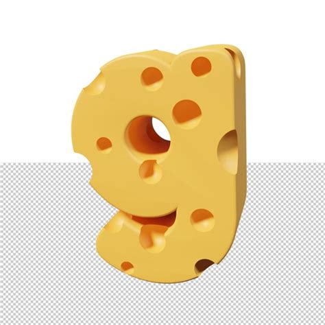 Premium Psd Cheese Letters G D Font Render