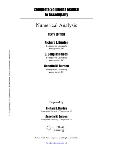 Numerical Analysis 10th Edition Richard L Burden Solutions Manual Pdf Pdf Equations