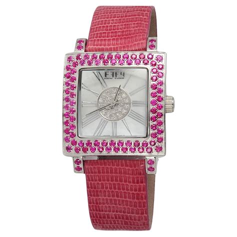 Pink Sapphires And Diamond Pave Dial Luxury Swiss Quartz Exotic Watch 3