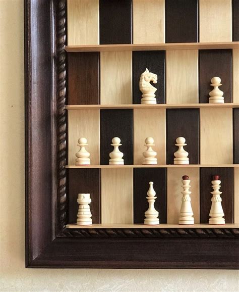 Wooden Chess Board Wood Chess Wall Hanging Vertical Chess Etsy