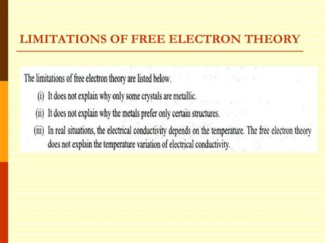 Ppt Unit 4 Free Electron Theorymaterial Science Powerpoint