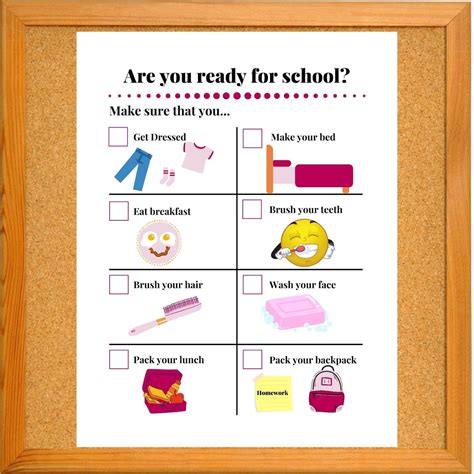 school checklist school activities