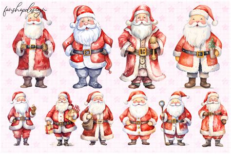 Watercolour Christmas Santa Claus Graphic By Fonshopdesign Creative