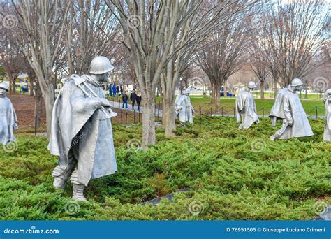 Korean War Veterans Memorial In Washington Dc Usa Editorial Image