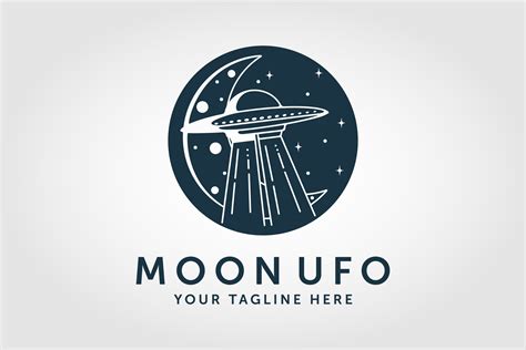 Moon UFO Logo Design, UFO Spaceship Graphic by PrastHF · Creative Fabrica