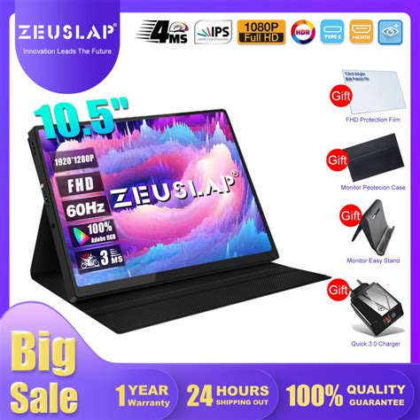 ZEUSLAPFast Delivery10 5inch Portable Monitor 1920 1280P FHD Sencond