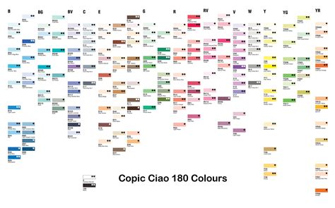 Copic Printable Color Chart