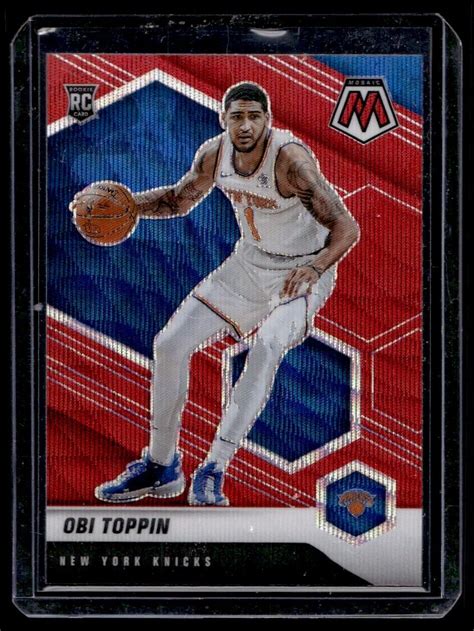 2020 21 Panini Mosaic Red Wave Obi Toppin Rookie 220 EBay