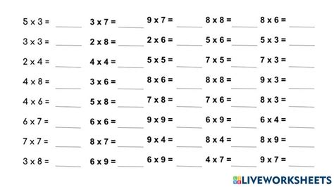 Multiplication tables 1-10 worksheet | Math interactive, Multiplication ...