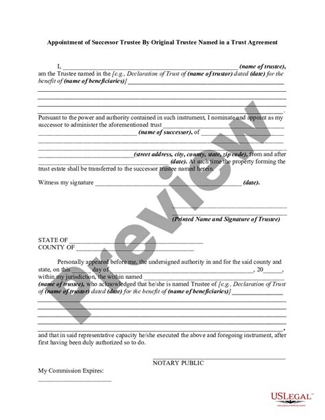 Affidavit Of Successor Trustee