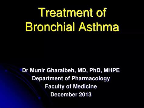 Ppt Treatment Of Bronchial Asthma Powerpoint Presentation Free Download Id 4183433