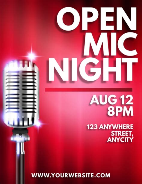 Open Mic Night Template Postermywall