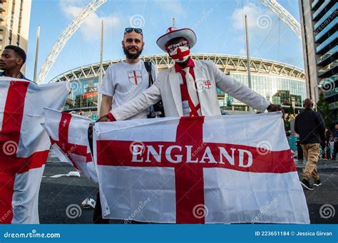 WEMBLEY, LONDON, ENGLAND- 7 July 2021: England Fans at Wembley Stadium ...