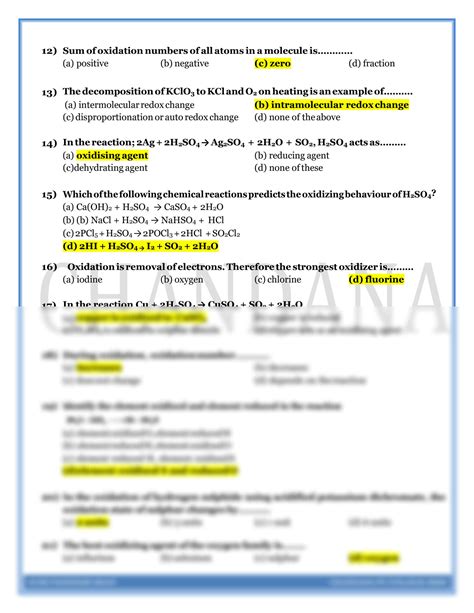 SOLUTION Redox Reactions Mcqs Studypool