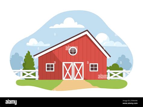 Farm Red Building Vector Stock Vector Image And Art Alamy