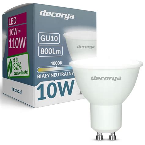 ŻARÓWKA LED SMD GU10 Decorya 10W 4000K CCD NIEMRUGAJĄCA BIAŁA NEUTRALNA