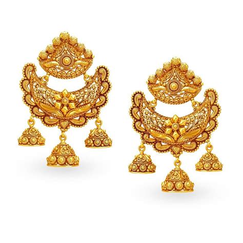 Buy 22 Karat Classical Gold Earrings At Best Price Tanishq Uae