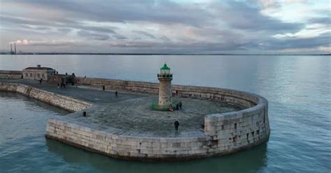 Dún Laoghaire Harbour Dublin Ireland December 2021 Drone Gradually