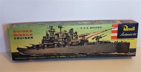 Vintage Revell Uss Boston Guided Missile Cruiser 1956 S” Box Only Ebay