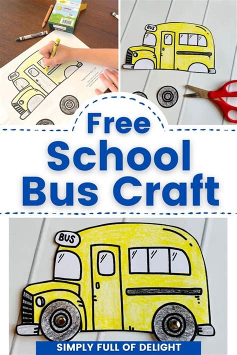 Paper School Bus Craft For Preschoolers Free Printable Simply Full