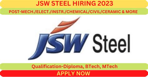 Jsw Steel Ltd Hiring 2023 For Engineersr Engineermanager And More