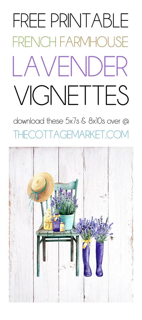 Free Printable French Farmhouse Lavender Vignettes The Cottage Market