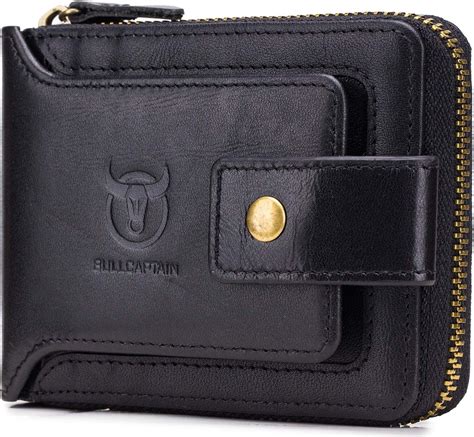 Amazon Bullcaptain Genuine Leather Men Wallet With Id Window Rfid