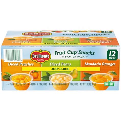 Del Monte® Fruit Cup® Snacks Variety Pack In 100 Juice 12 Cups Fry