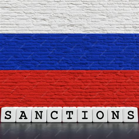 Premium Photo Russia Flag On Bricks Wall With Sanctions