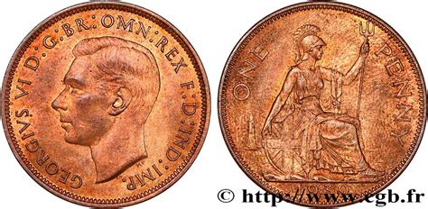 ROYAUME UNI 1 Penny Georges VI 1939 Fwo 747370 Monde