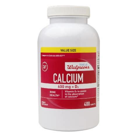 Walgreens 600mg D3 Calcium Tablets 400 Ct Kroger