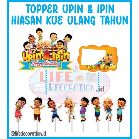 Jual Topper Cake Hiasan Kue Upin Ipin Topper Upin Ipin Gratis